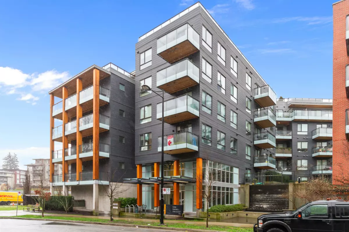 Exterior Front Photo of 513 3588 Sawmill Crescent, Vancouver, BC