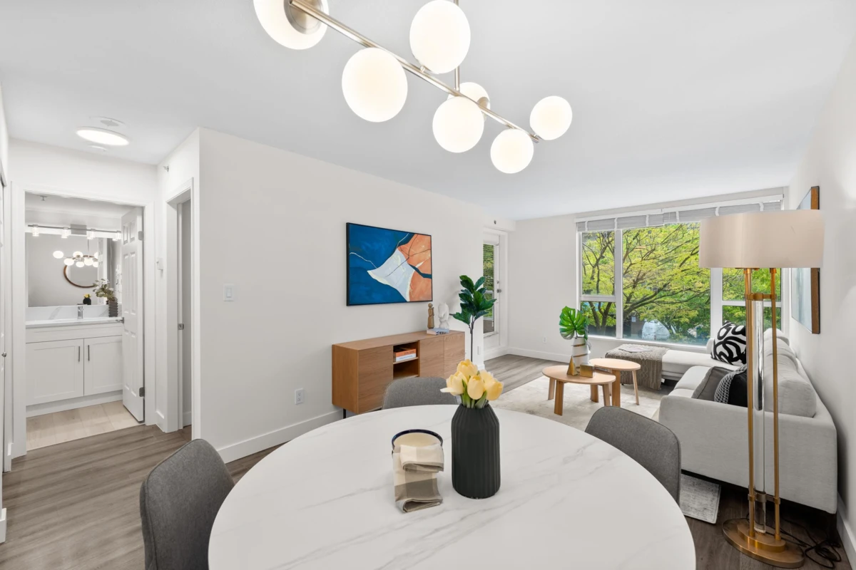 Dining Area Photo of 201 5189 Gaston Street, Vancouver, BC