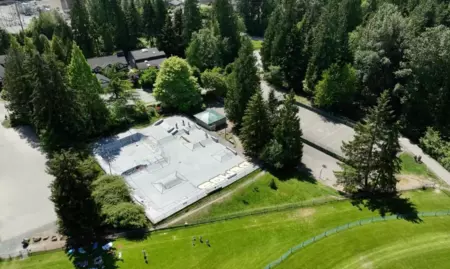 Aerial View of 1071 Lynn Valley Road, North Vancouver, BC