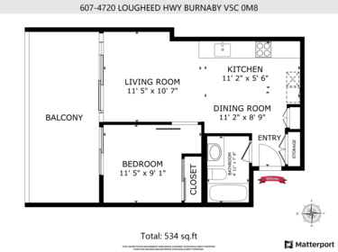 Hallway Photo of 607 4720 Lougheed Highway, Burnaby, BC