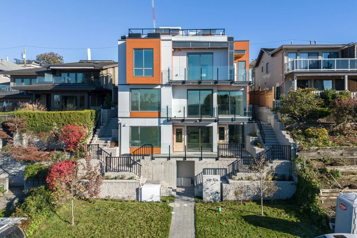 Aerial View of 2 432 E 1st Street, North Vancouver, BC