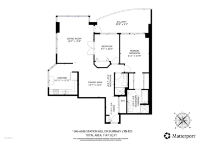 Aerial View of 1606 6888 Station Hill Drive, Burnaby, BC