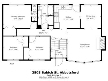 Aerial View of 2803 Babich Street, Abbotsford, BC