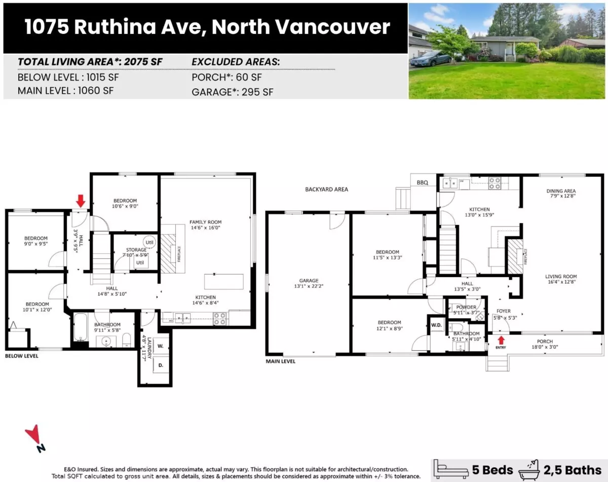 Exterior Rear Photo of 1075 Ruthina Avenue, North Vancouver, BC