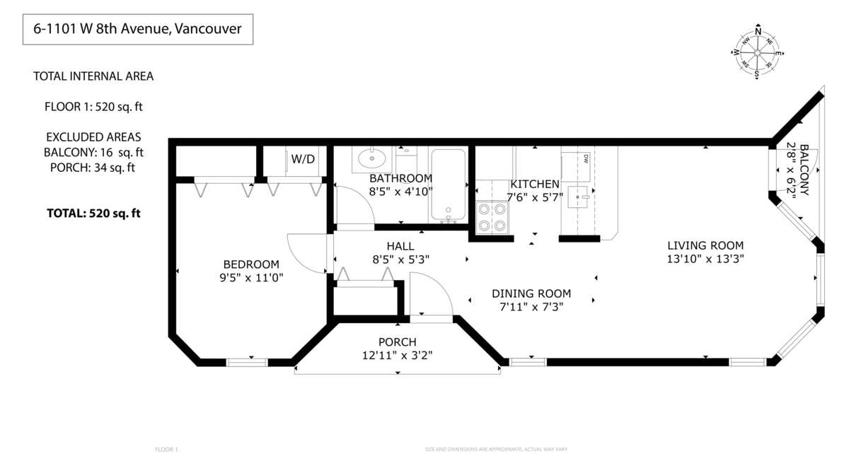 Hallway Photo of 6 1101 W 8th Avenue, Vancouver, BC