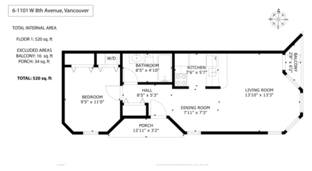 Hallway Photo of 6 1101 W 8th Avenue, Vancouver, BC