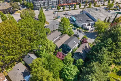 Aerial View of 3707 Inverness Street, Vancouver, BC