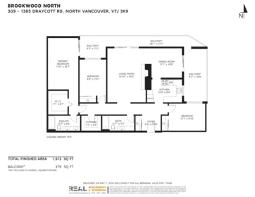 Aerial View of 309 1385 Draycott Road, North Vancouver, BC