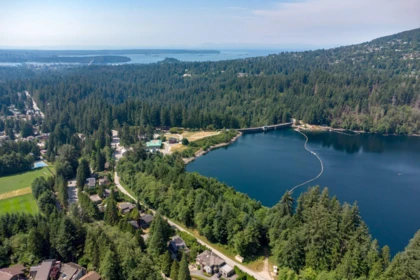 Aerial View of 5600 Grousewoods Place, North Vancouver, BC