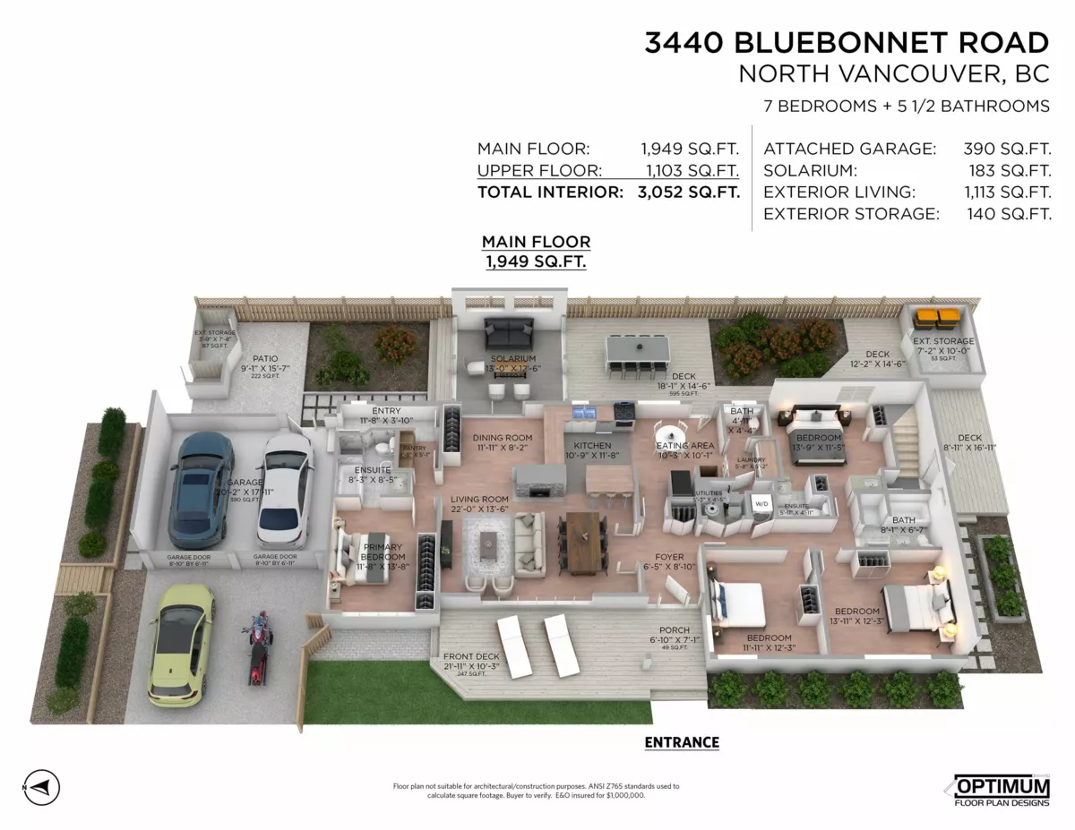 Aerial View of 3440 Bluebonnet Road, North Vancouver, BC