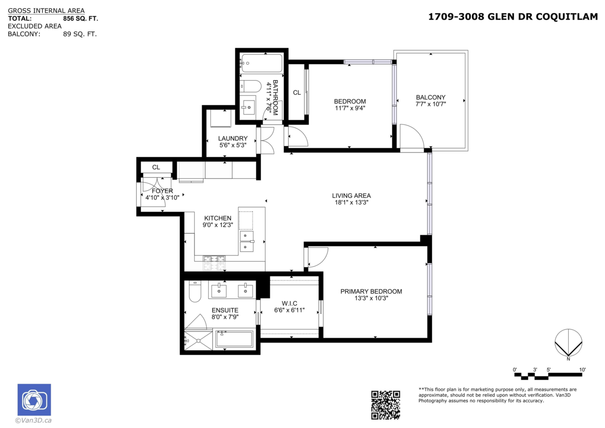Entry Foyer Photo of 1709 3008 Glen Drive, Coquitlam, BC