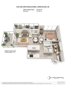 Aerial View of 310 939 Expo Boulevard, Vancouver, BC