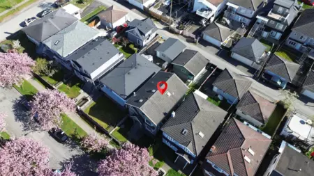 Aerial View of 3076 E 27th Avenue, Vancouver, BC