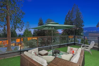 Aerial View of 673 Sylvan Avenue, North Vancouver, BC