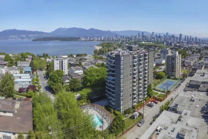 Aerial View of 408 2370 W 2nd Avenue, Vancouver, BC