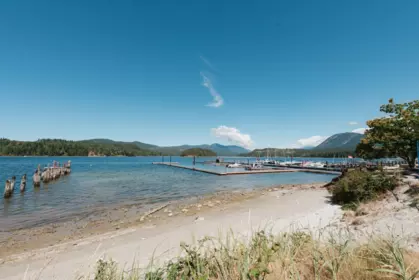 Aerial View of 5972 Oldmill Lane, Sechelt, BC