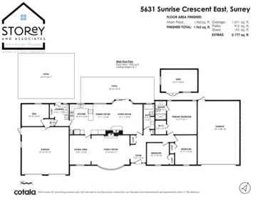Aerial View of 5631 E Sunrise Crescent, Surrey, BC