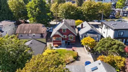 Aerial View of 617 Fifth Street, New Westminster, BC