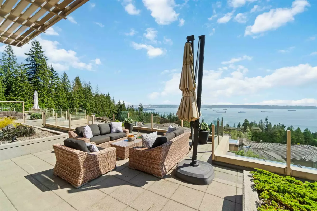 Aerial View of 304 2535 Garden Court, West Vancouver, BC