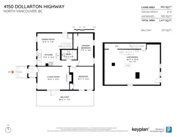 Aerial View of 4150 Dollarton Highway, North Vancouver, BC