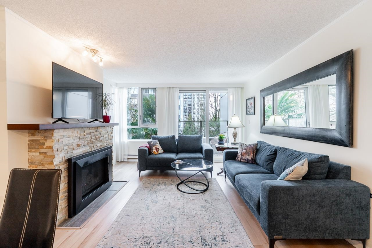 Living Room Photo of 303 1345 Burnaby Street, Vancouver, BC