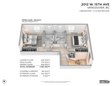 Aerial View of 2012 W 15th Avenue, Vancouver, BC