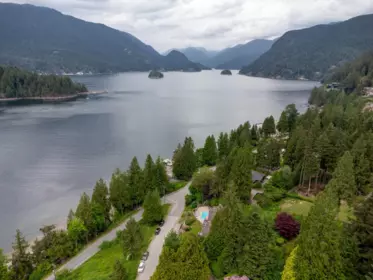 Aerial View of 3612 Kelly Avenue, Belcarra, BC