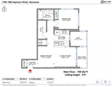 Aerial View of 1106 1082 Seymour Street, Vancouver, BC