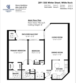 209 1355 Winter Street, White Rock, BC, White Rock — Apartment/Condo for sale