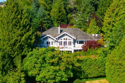 Aerial View of 4659 Woodgreen Drive, West Vancouver, BC