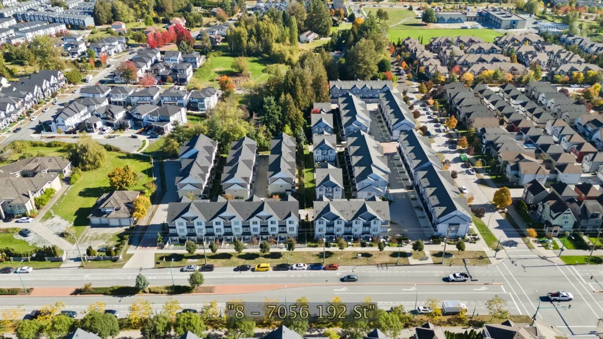 Aerial View of 8 7056 192 Street, Surrey, BC