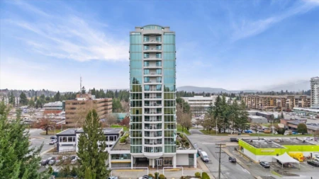 Aerial View of 504 32330 South Fraser Way, Abbotsford, BC