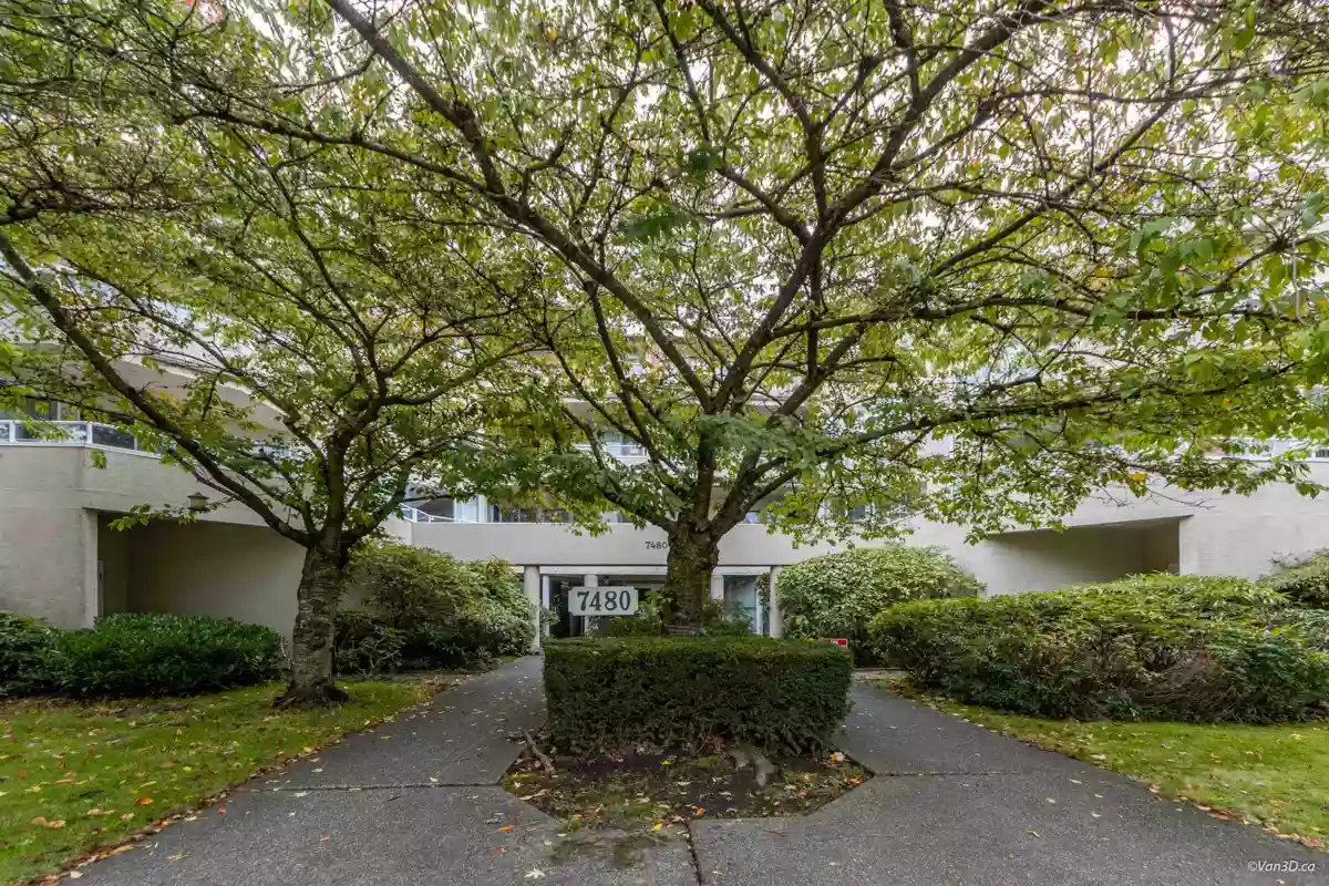 Exterior Front Photo of 301 7480 Gilbert Road, Richmond, BC
