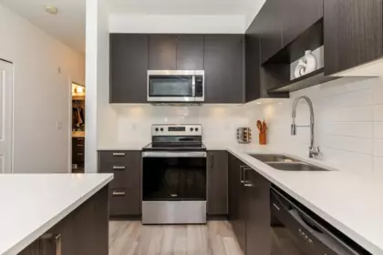 Kitchen Island Photo of 302 13628 81a Avenue, Surrey, BC
