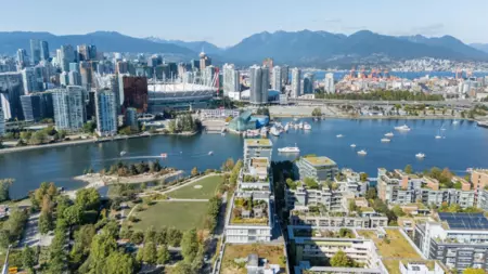 Aerial View of 906 181 W 1st Avenue, Vancouver, BC