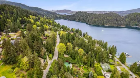 Aerial View of 3543 Bedwell Bay Road, Belcarra, BC