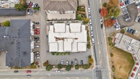 Aerial View of 405 9130 Corbould Street, Chilliwack, BC