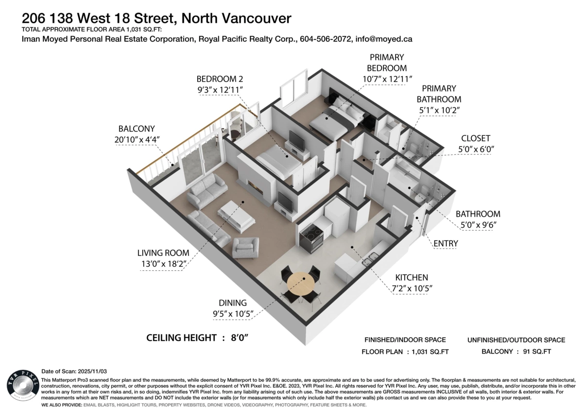 Hallway Photo of 206 138 W 18th Street, North Vancouver, BC