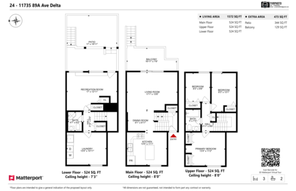 Aerial View of 24 11735 89a Avenue, Delta, BC