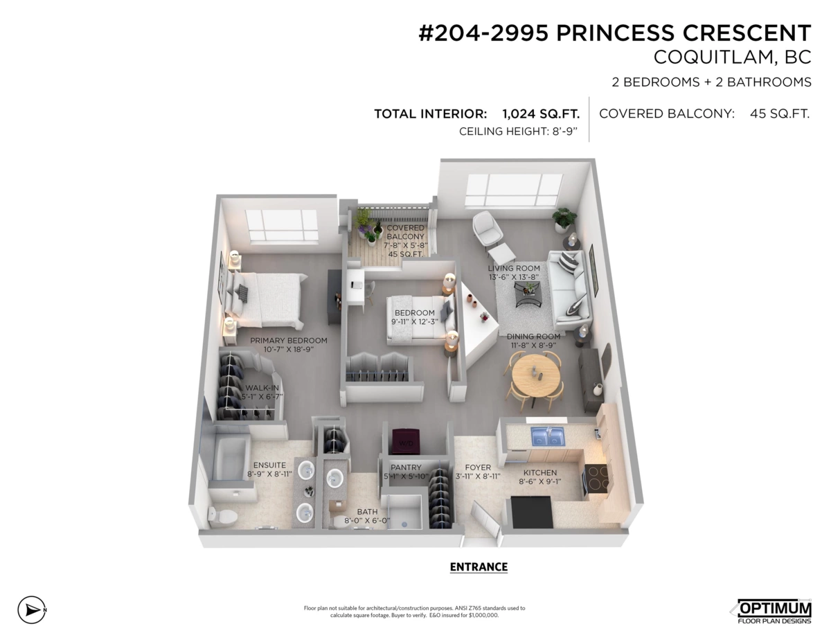 Exterior Rear Photo of 204 2995 Princess Crescent, Coquitlam, BC