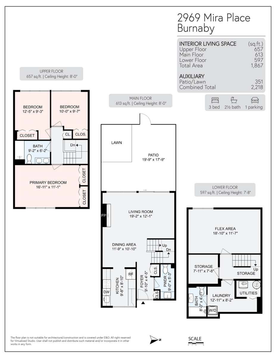 Aerial View of 2969 Mira Place, Burnaby, BC