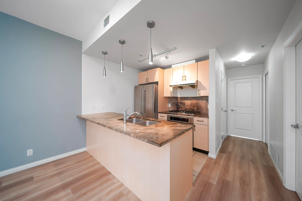 Kitchen Island Photo of 303 1211 Melville Street, Vancouver, BC