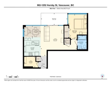 Aerial View of 902 1252 Hornby Street, Vancouver, BC