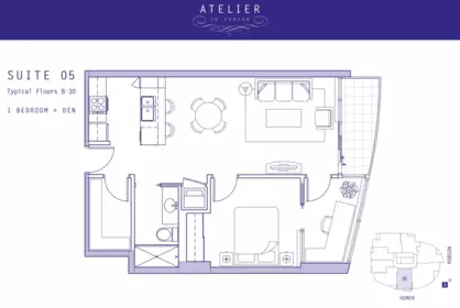Aerial View of 2205 833 Homer Street, Vancouver, BC
