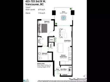 Basement Recreation Room Photo of 423 723 W 3rd Street, North Vancouver, BC