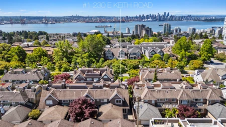 Aerial View of 1 230 E Keith Road, North Vancouver, BC