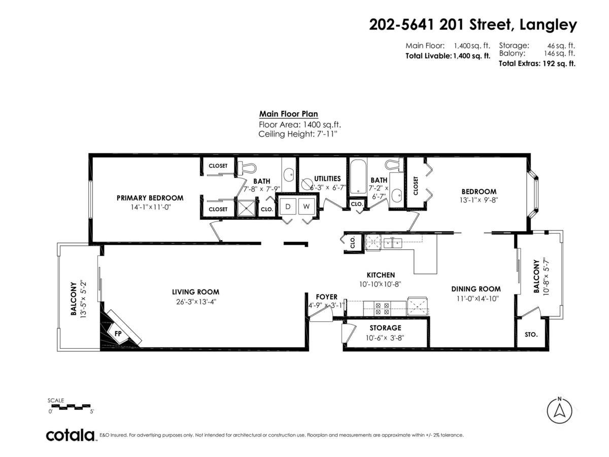 Living Room Photo of 202 5641 201 Street, Langley, BC