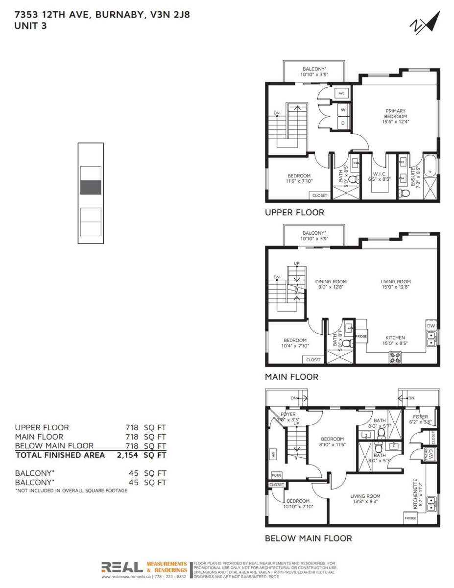 Bedroom 4 Photo of 4 7353 12th Ave, Burnaby, BC