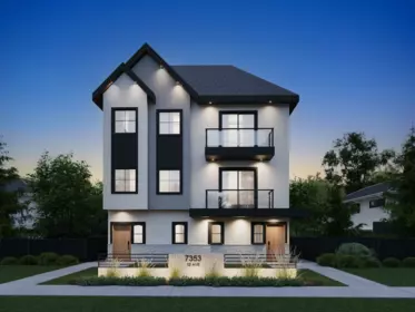 Exterior Rear Photo of 4 7353 12th Ave, Burnaby, BC