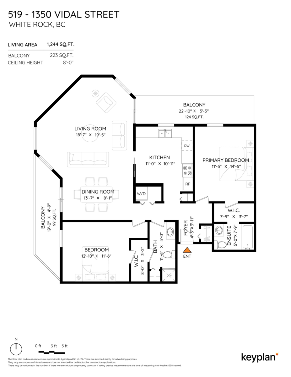 Living Room Photo of 519 1350 Vidal Street, White Rock, BC